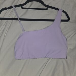Lilac One-Shoulder Sports Bra
